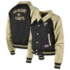 New Era Black New Orleans Saints Coaches Raglan Full-snap Jacket In Black