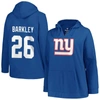 Profile Women's  Saquon Barkley Royal New York Giants Plus Size Player Name And Number Pullover Hoodi In Royal