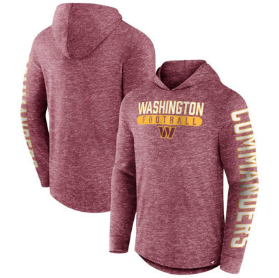 Fanatics Branded Heather Burgundy Washington Commanders Pill Stack Long Sleeve Hoodie T-shirt In Heather Red