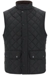 Barbour Diamond-quilted Logo-embroidered Gilet In Black