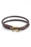 Caputo & Co Leather Cord Wrap Bracelet In Brown