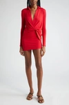 JACQUEMUS LA ROBE BAHIA LONG SLEEVE JERSEY MINIDRESS