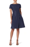 Carolina Herrera Icon Bateau Neck Short-sleeve Dress In Midnight