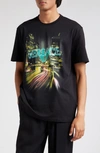 VERSACE COTTON JERSEY GRAPHIC T-SHIRT