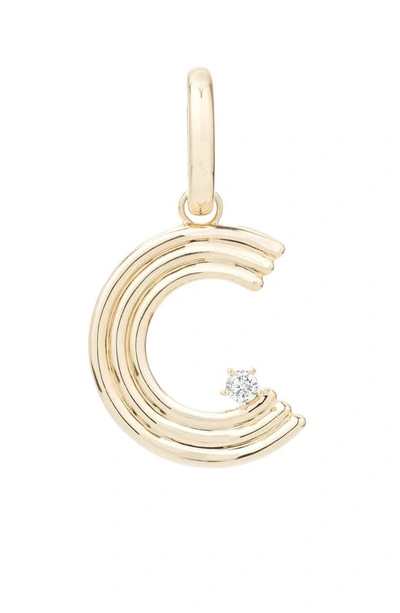 Adina Reyter 14k Yellow Gold Groovy Diamond Initial Pendant In C