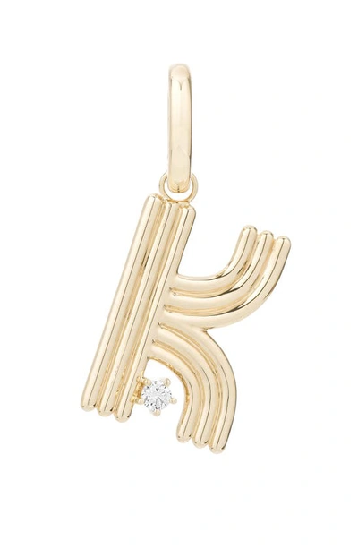 Adina Reyter 14k Yellow Gold Groovy Diamond Initial Pendant