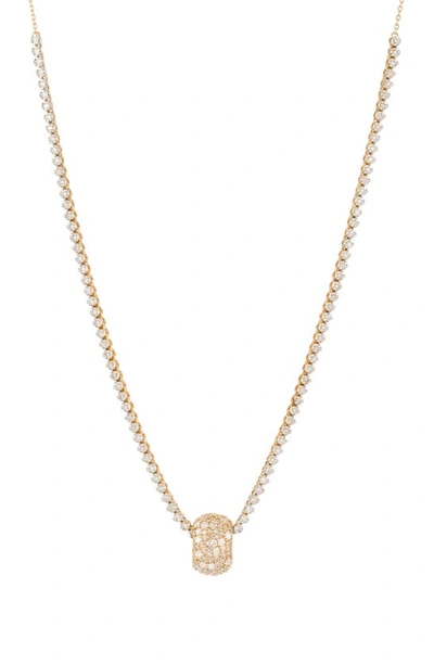 Adina Reyter Pavé Diamond Charm Necklace In Yellow Gold