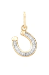 Adina Reyter 14k Yellow Gold Diamond Baguette Horseshoe Pendant In Yellow Gold