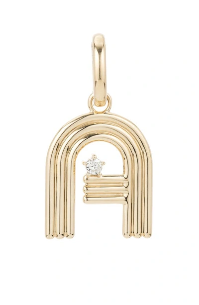 Adina Reyter 14k Yellow Gold Groovy Diamond Initial Pendant In A