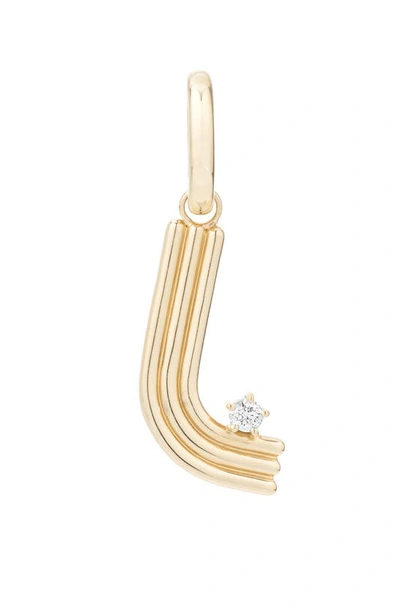 Adina Reyter 14k Yellow Gold Diamond Accent Groovy Initial L Hinged Pendant