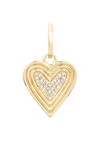 Adina Reyter 14k Yellow Gold Make Your Move Diamond Cluster Heart Charm Pendant In Yellow Gold