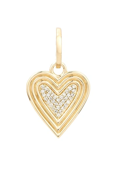 Adina Reyter 14k Yellow Gold Make Your Move Diamond Cluster Heart Charm Pendant In Gold/white