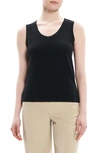 Theory Lewie Silk Tank In Black