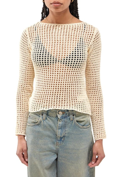 BDG URBAN OUTFITTERS LATTICE OPEN STITCH COTTON SWEATER