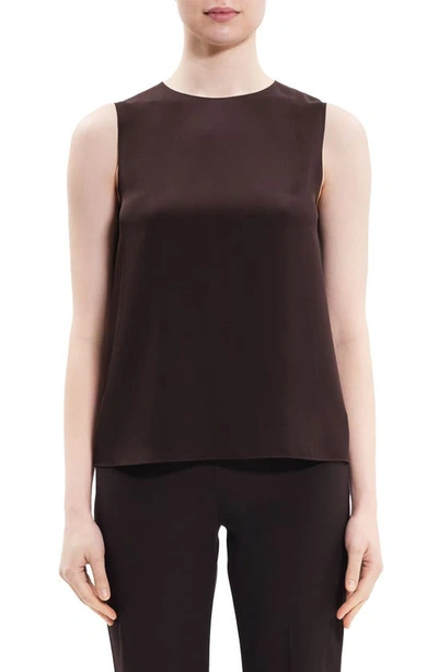 Theory Silk Georgette Shell Top In Malbec