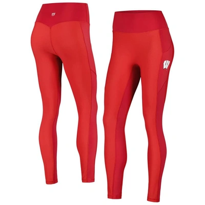 Kadyluxe Red Wisconsin Badgers 7/8 Mixed Media Pocket Ileggings