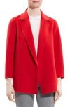 Theory Clairene New Divide Wool-cashmere Jacket In Geranium