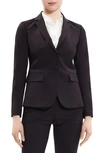 Theory Carissa Stretch Wool Classic Suit Jacket In Mink