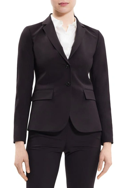 Theory Carissa Stretch Wool Classic Suit Jacket In Mink