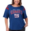 G-iii 4her By Carl Banks Royal New York Giants Plus Size Linebacker T-shirt In Royal