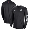 Nike Men's And Women's  Black Brooklyn Nets 2023/24 Authentic Pregame Long Sleeve Shooting Shirt In Black