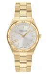 Ferragamo Men's 40mm Vega Upper East Watch With Bracelet Strap, Yellow Gold In Silver/gold