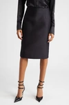 Versace Grain De Poudre Pencil Midi Skirt In Black
