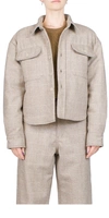 Denimist Cropped Checked Herringbone Wool-blend Jacket