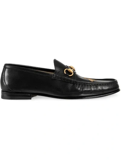 Gucci Leather Loafer With Bee In Black