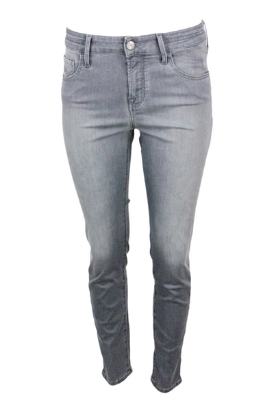 Jacob Cohen Kimberly Cropped Skynny 5-pocket Denim Trousers With Regular Waist In Soft Stretch Denim With Zip Cl In Grey