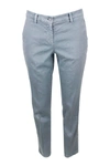 Jacob Cohen Slim Regular Fit Navy Trousers In Soft Stretch Cotton Herringbone Pattern With America Pockets Chino In Light Blue