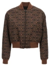 Moschino Logo-print Zip-up Hoodie In Brown