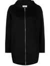 P.a.r.o.s.h Zip-up Hooded Wool Jacket In Nero