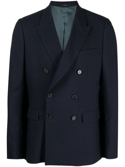 Paul Smith Double-breasted Wool Blazer In Multi-colored