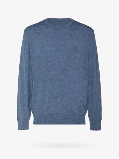 Etro Roma Wool Crewneck Sweater In Blue