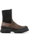 Brunello Cucinelli Monili-embellished Slip-on Ankle Boots In Brown