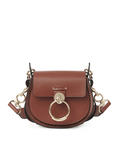 Chloé Small Tess Bag In Calfskin In Brown