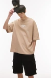 TOPMAN EXTREME EMBROIDERED OVERSIZE COTTON T-SHIRT