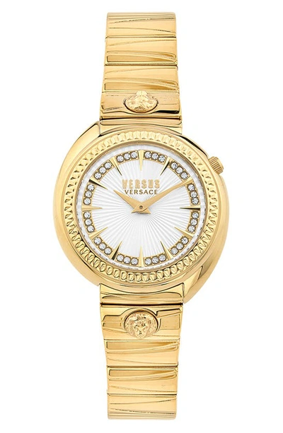 Versus Women's Two-hand Quartz Tortona Gold-tone Stainless Steel Bracelet 38mm In Silver/gold