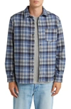 Apc New Valerian Plaid Wool Blend Flannel Button-up Shirt In Iaa Blue