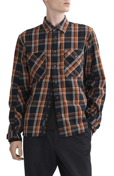 Rag & Bone Engineered Japanese Plaid Shirt Jacket In Blue Plaid