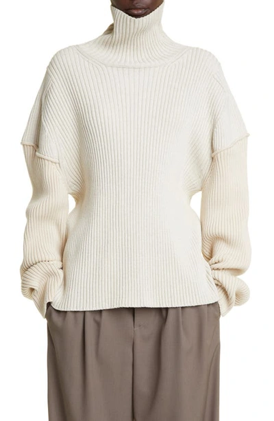 THE ROW DUA COTTON & CASHMERE RIB TURTLENECK SWEATER