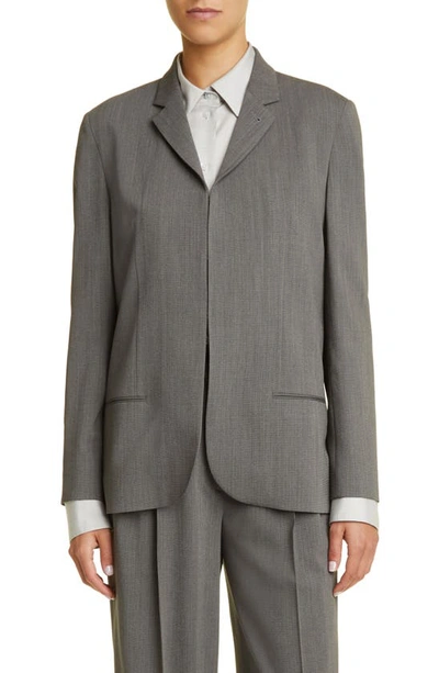 The Row Scilla Single-breasted Blazer Jacket In Grey