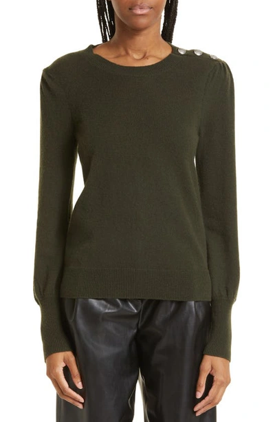 Veronica Beard Nelia Cashmere Crewneck Sweater In Loden