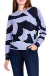 Nic + Zoe Dusk Days Intarsia Cardigan In Blue Multi