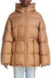 Acne Studios Orsa Recycled Nylon Ripstop Down Puffer Jacket In Toffee Brown