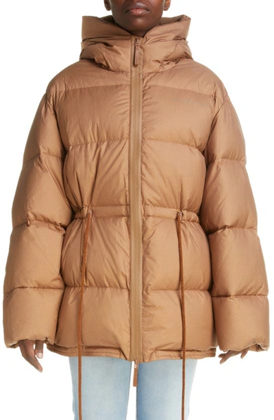 Acne Studios Orsa Recycled Nylon Ripstop Down Puffer Jacket In Toffee Brown