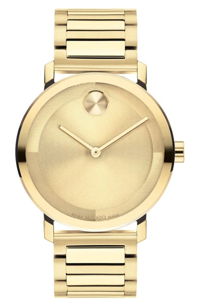 Movado Men's Bold Evolution 2.0 Swiss Quartz Ionic Plated Light Gold-tone 2 Steel Watch 40mm In Gold / Gold Tone / Yellow