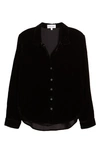 Bella Dahl Split Neck Button Blouse In Black