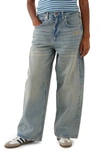 Bdg Urban Outfitters Jaya Baggy Low Rise Wide Leg Jeans In Light Smokey Blue